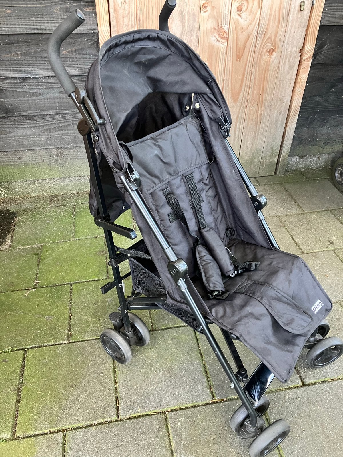 Compacte zwarte buggy, Ophalen, Gebruikt, Overige merken, Verstelbare rugleuning