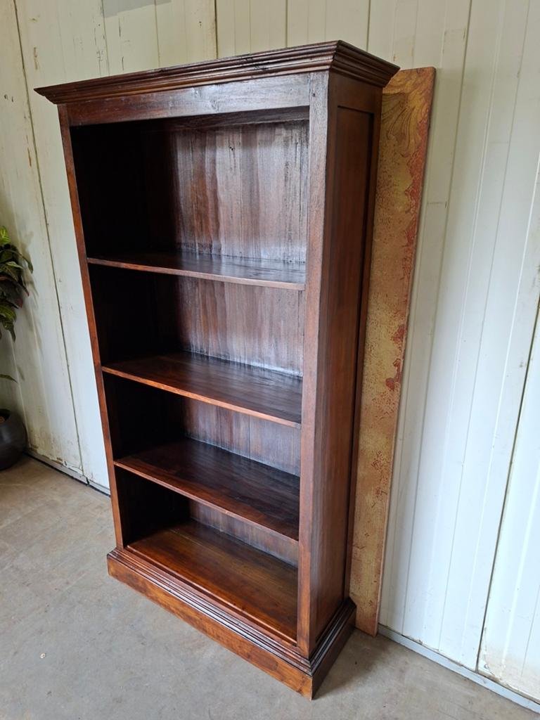 Koloniaal teakhouten boekenkast afm: 98x35cm en 180cm hoog., Ophalen of Verzenden, 25 tot 50 cm, 150 tot 200 cm