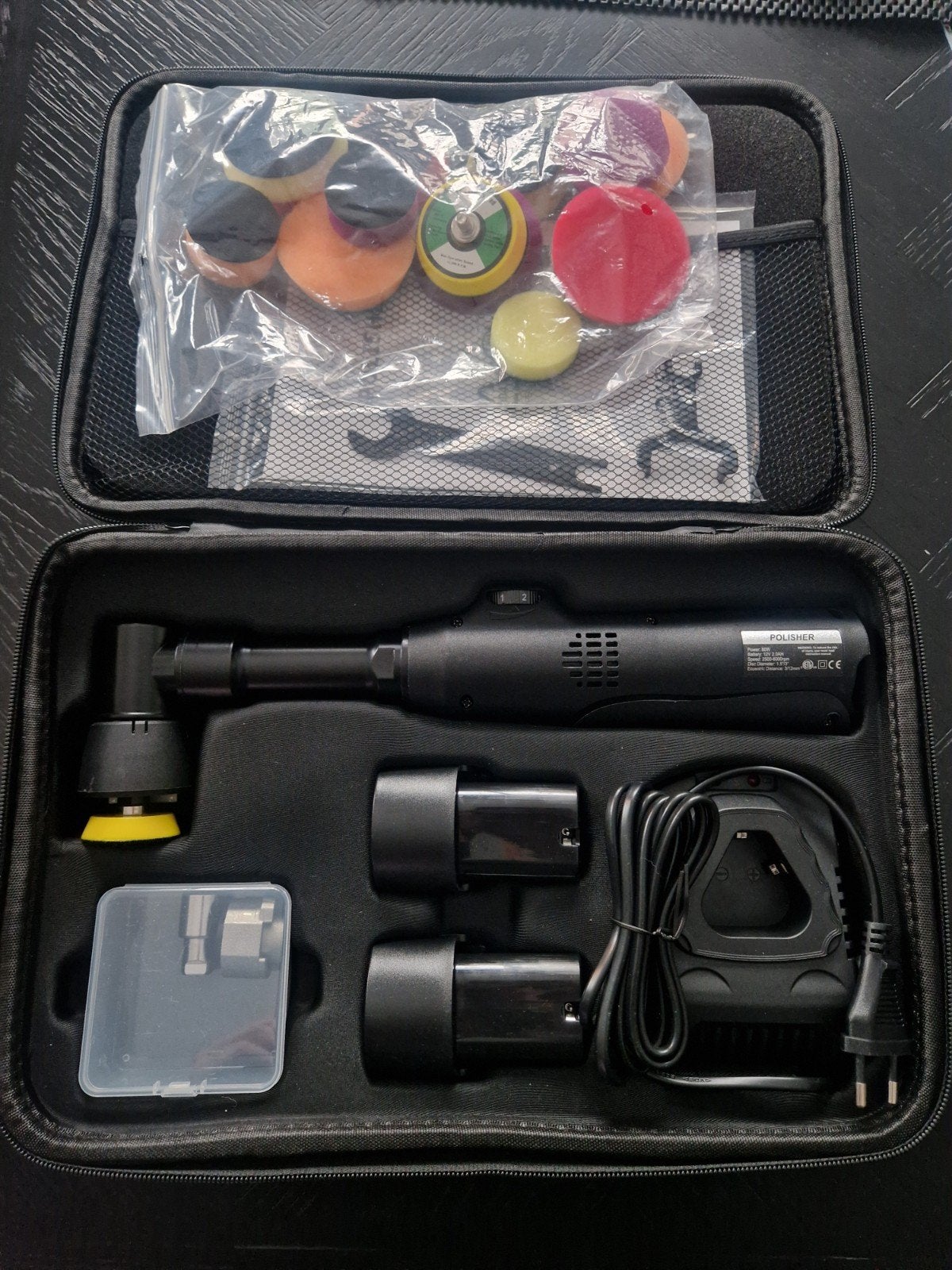 Nieuwe exentrische mini polijstmachine met 2 accu's 12v, Ophalen of Verzenden
