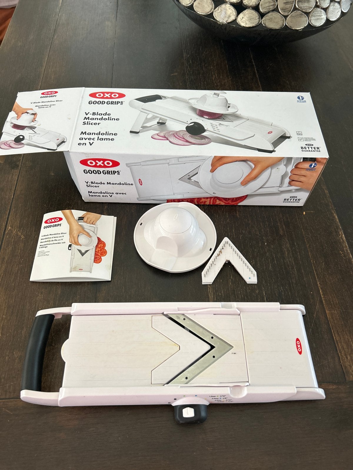 OXO Good Grips V-Blade Mandoline Slicer - Zo goed als nieuw, Overige typen, Kunststof, Ophalen of Verzenden, Zo goed als nieuw