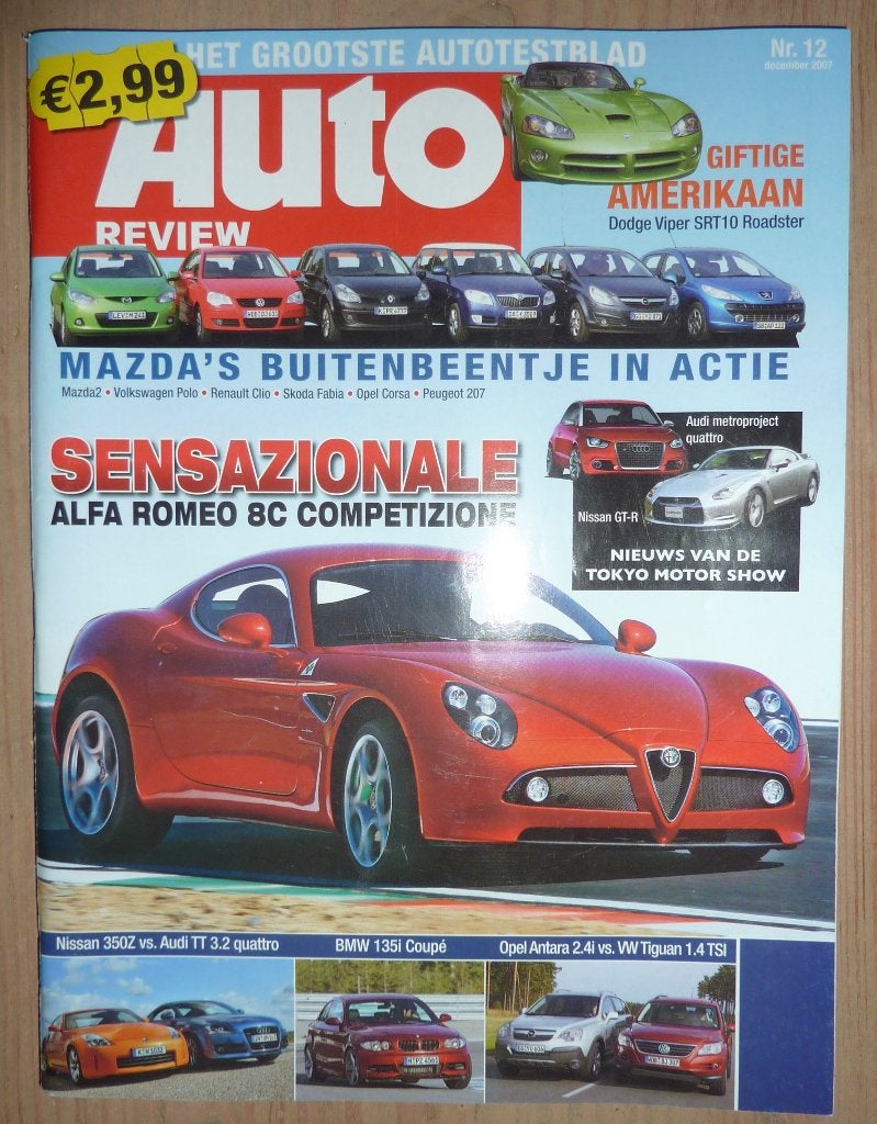 Auto review 2007/12 ALFA ROMEO 8C competizione, Algemeen, Ophalen of Verzenden, Zo goed als nieuw, Auto review
