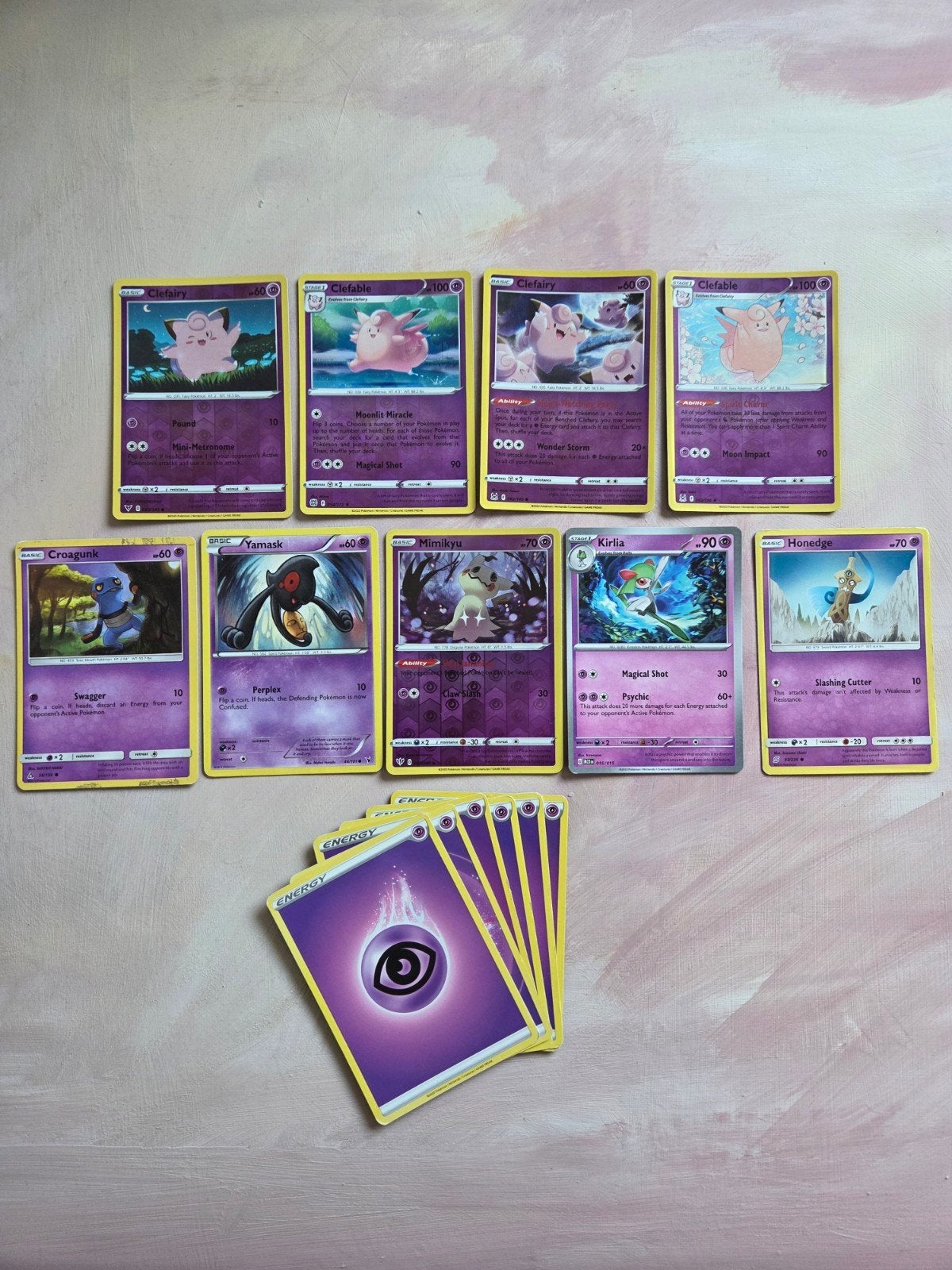 Pokémon Kaarten Set - psychic, Ophalen of Verzenden, Gebruikt, Meerdere kaarten