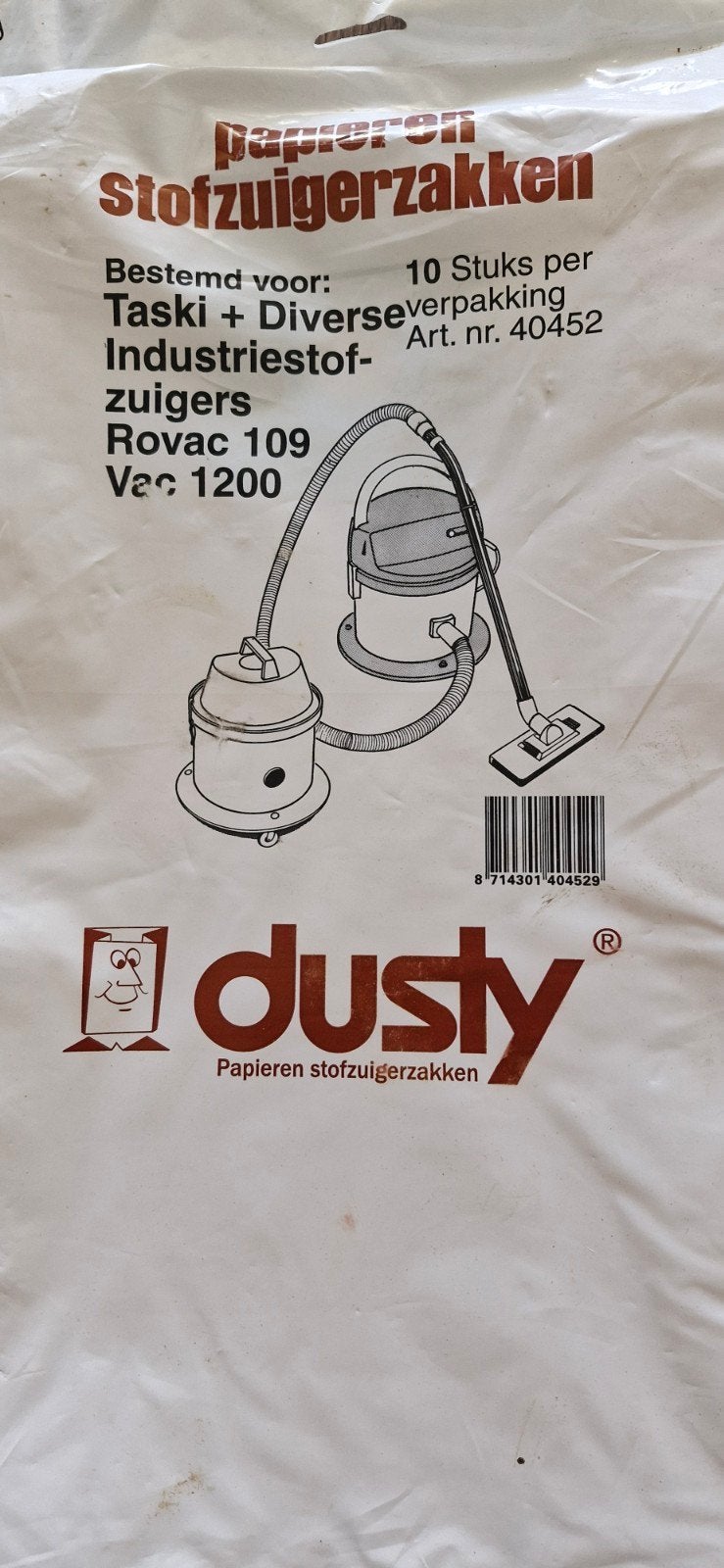 Dusty papieren stofzuigerzakken - 21 stuks, Ophalen of Verzenden, Nieuw, Stofzak, Industriële stofzuiger