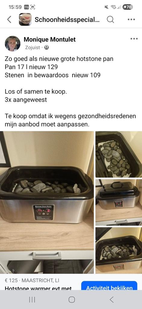 Hotstone heater, Sport en Fitness, Massageproducten, Ophalen of Verzenden, Nieuw, Apparaat