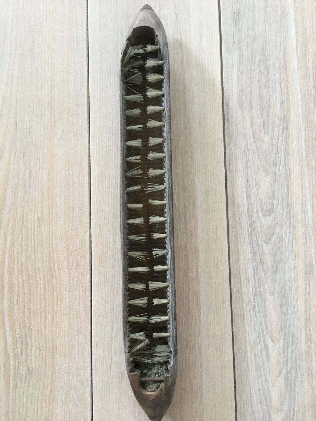 Antieke houten schietspoel - Decoratief weefgetouw, Antiek en Kunst, Ophalen of Verzenden