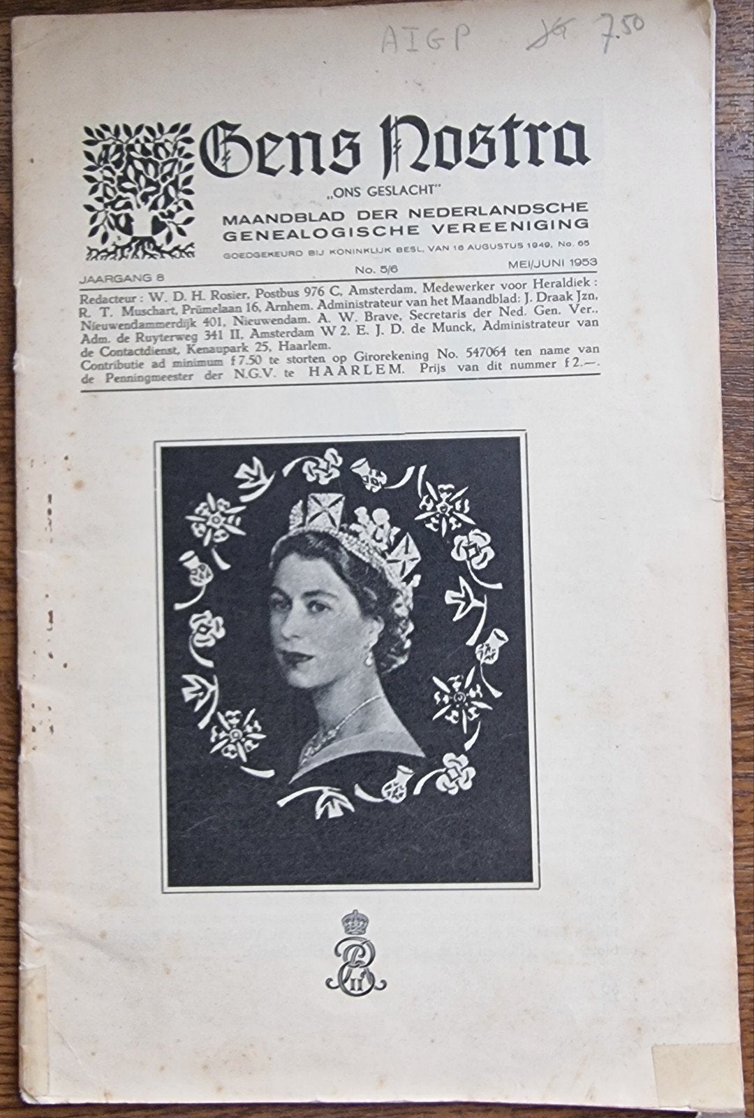 Gens Nostra - Mei/Juni 1953 - Koningin Elizabeth II, Ophalen of Verzenden, Gelezen, Overige typen