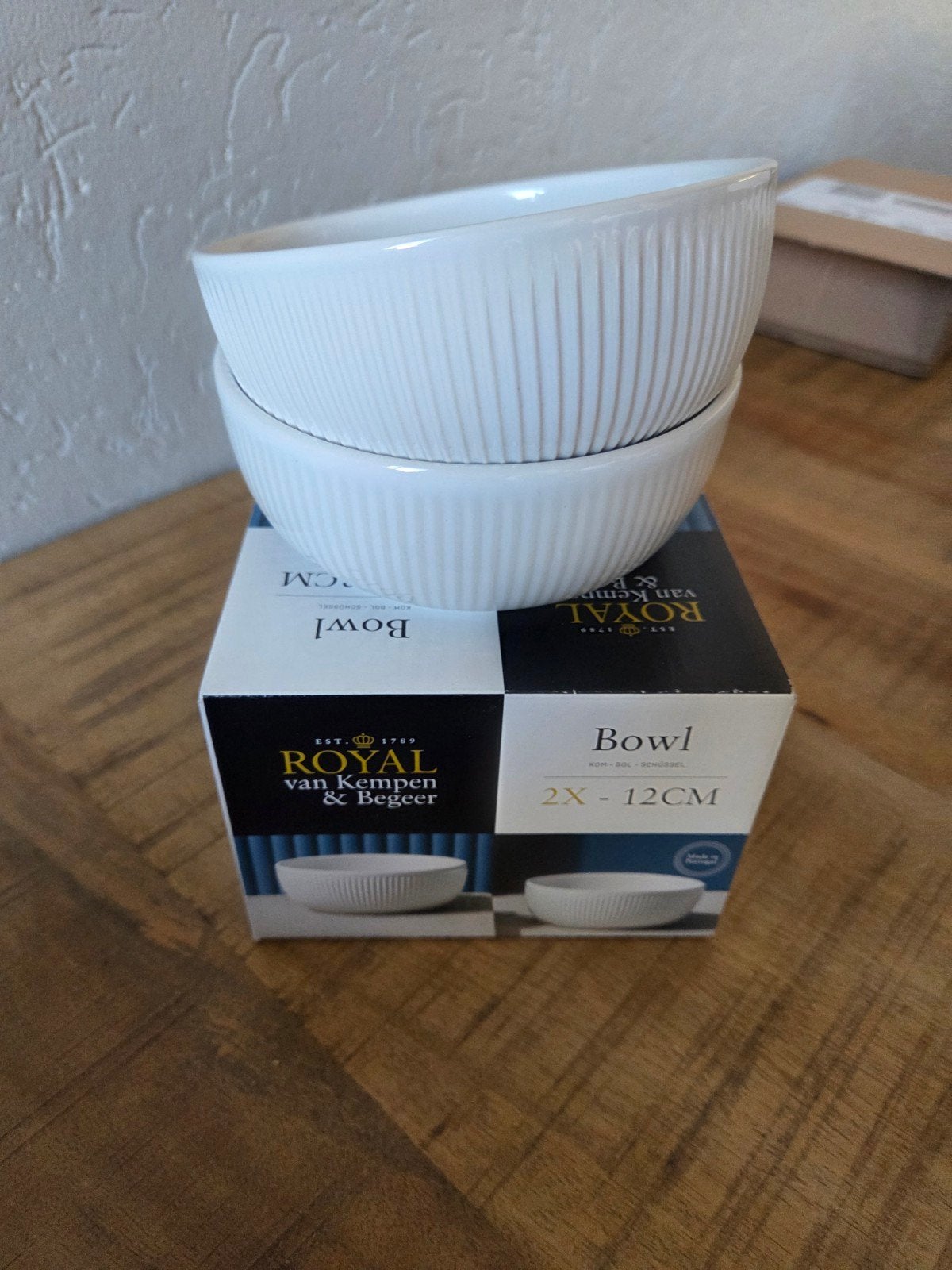 royal kempen begeer kommen 12 cm wit nieuw 6 stuks, Overige materialen, Nieuw, Ophalen of Verzenden, Bord(en)