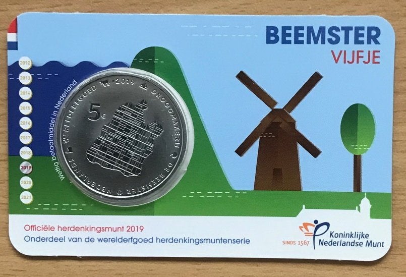 Nederland - 5 euro coincard - Het Beemster Vijfje, Postzegels en Munten, Munten | Nederland, Verzenden, Koning Willem I, Euro's