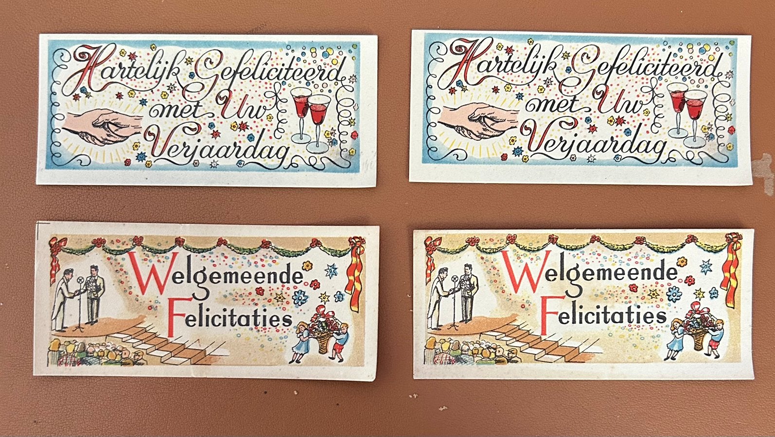 Oude onbeschreven felicitatiekaartjes Iris Amsterdam, Verzenden, Voor 1970