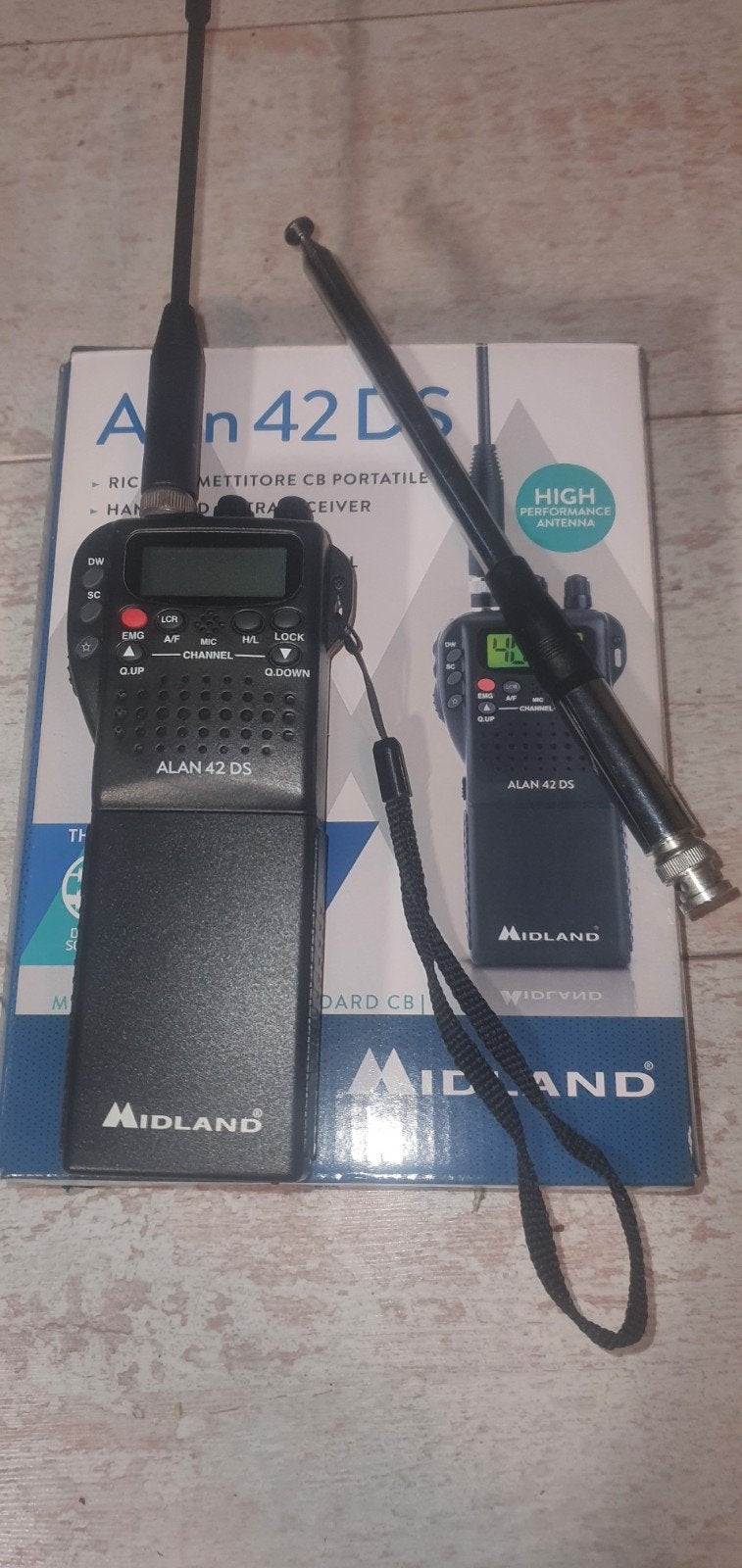 Midland Alan 42 DS Draagbare CB-radio met antennes, Telecommunicatie, Ophalen, Zo goed als nieuw