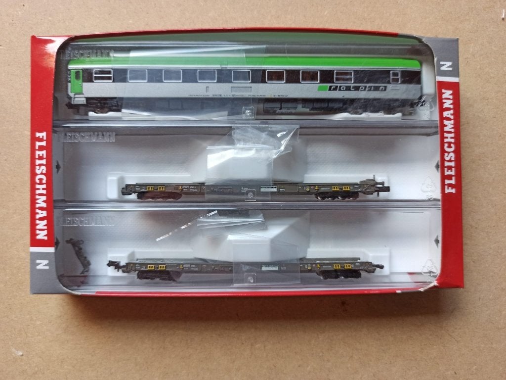 Fleischmann Rollende Autobahn (RAlpin) 3-delige set, Hobby en Vrije tijd, Modeltreinen | N-Spoor, Treinset, Gelijkstroom, Fleischmann