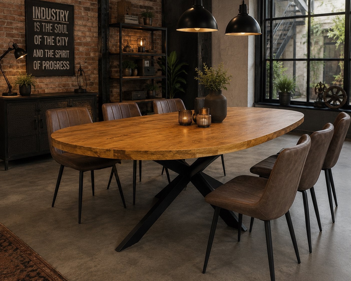 Deens ovale tafel van robuust mangohout 170x90x77, Ophalen, Industrieweg 25, 100 tot 150 cm, Rj