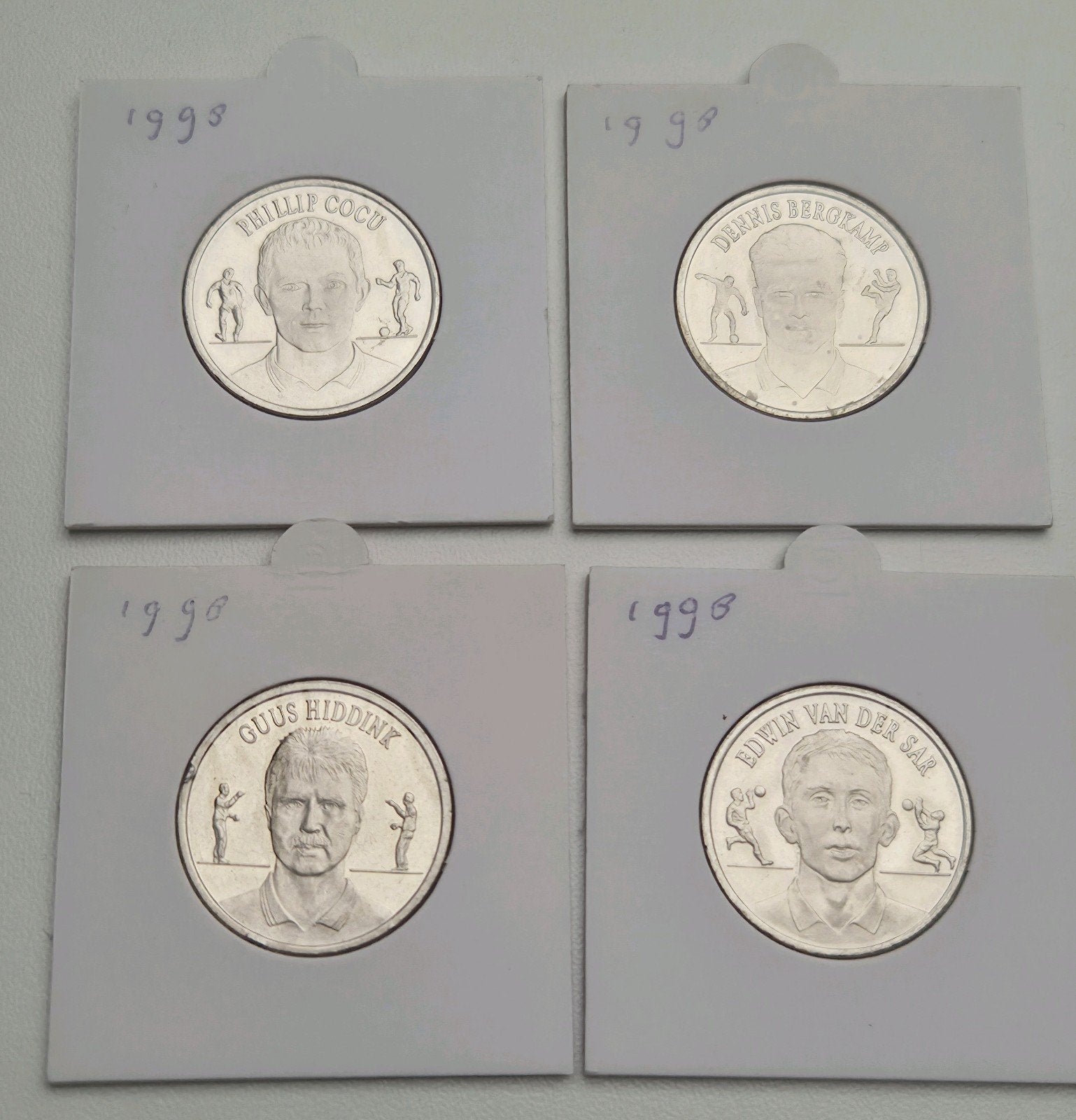 KNVB Herdenkingsmunten 1998 - Voetballegendes Set, Ophalen of Verzenden, Koningin Beatrix, Overige waardes, Setje
