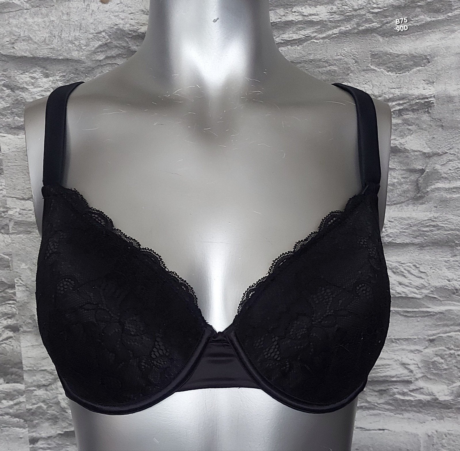 Sapph "Jeanne" Zwarte Kanten BH - Maat 90D, Sapph, Ophalen of Verzenden, Zwart, BH