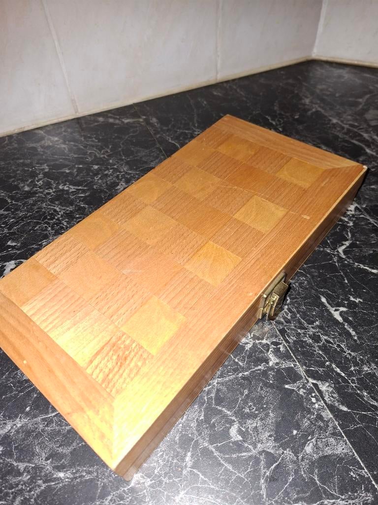 Schaakset in houten kist, Ophalen of Verzenden