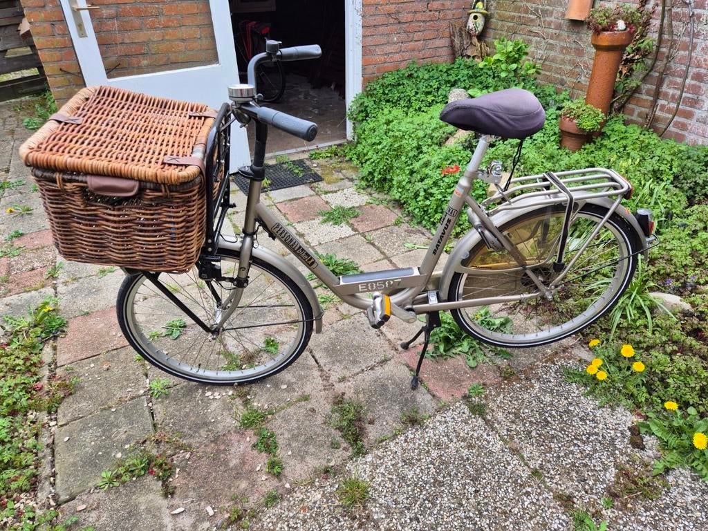 Batavus retro herenfiets met lage instap en mand, Ophalen, Gebruikt, Batavus