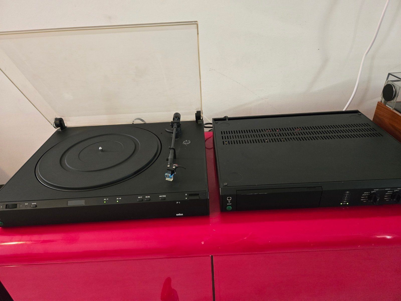 Braun Atelier versterker en platenspeler, goed werkend, Ophalen, Gebruikt, Platenspeler, Overige merken
