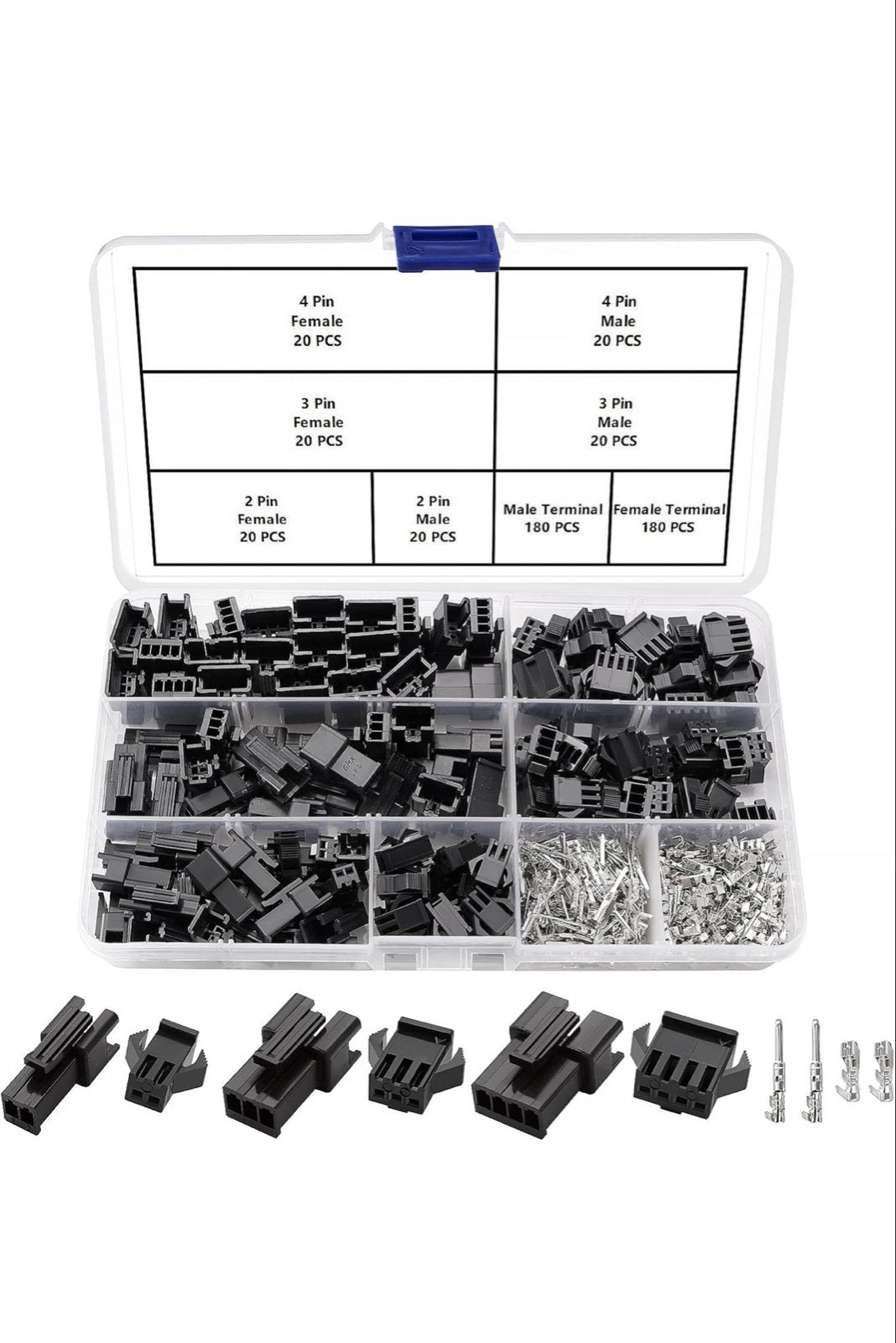 480 stuks JST-SM Connector Kit 2.5mm Pitch 2/3/4 Pin, Ophalen of Verzenden, Nieuw