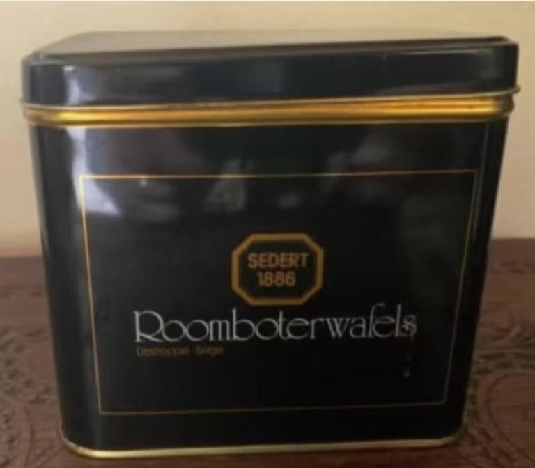 Blik Roomboterwafels; Destrooper - Belgie, Verzamelen, Blikken, Ophalen of Verzenden, Zo goed als nieuw, Koek(jes)