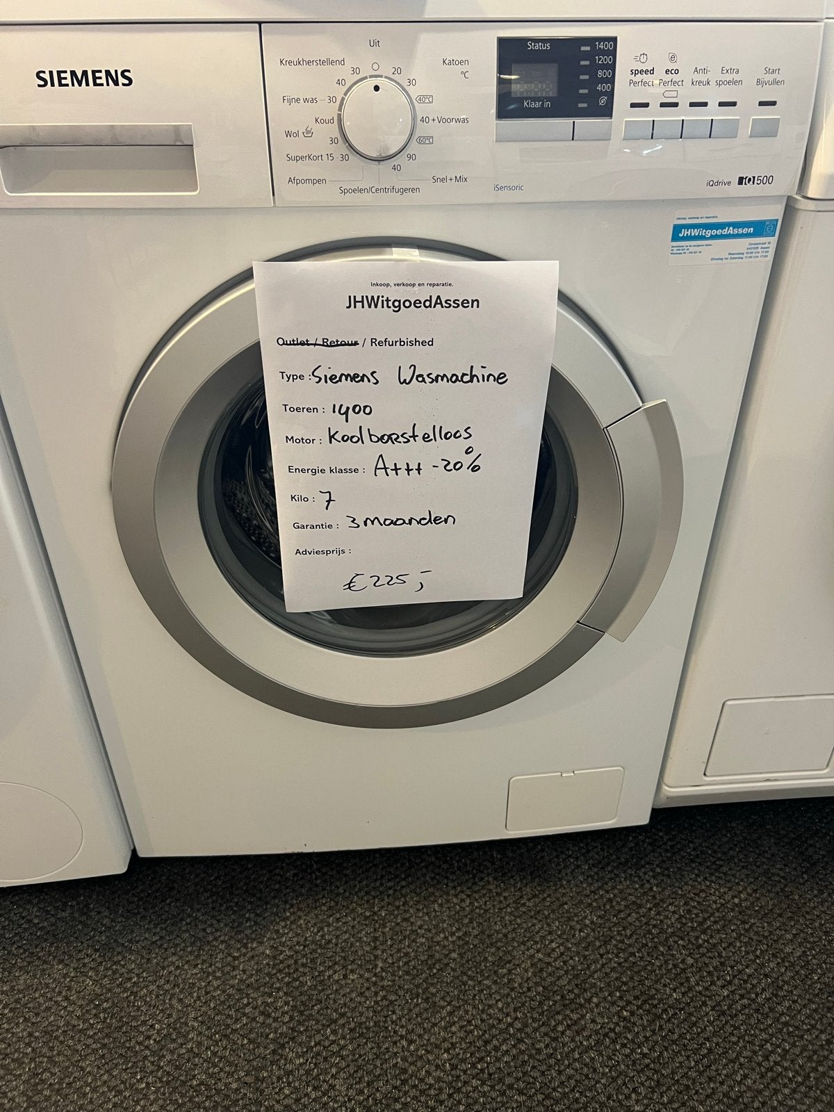 Siemens IQ500 Wasmachine 7kg 1400 toeren A+++ -20% Refurbish, Witgoed en Apparatuur, Minder dan 85 cm, Jhwitgoedassen, Ophalen of Verzenden