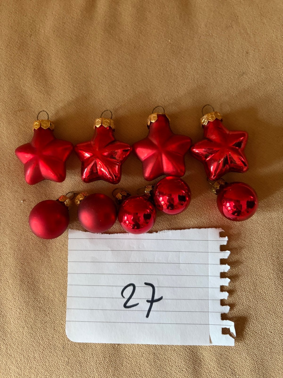 Rode kerstballen en kerststerren glas, Ophalen of Verzenden, Zo goed als nieuw