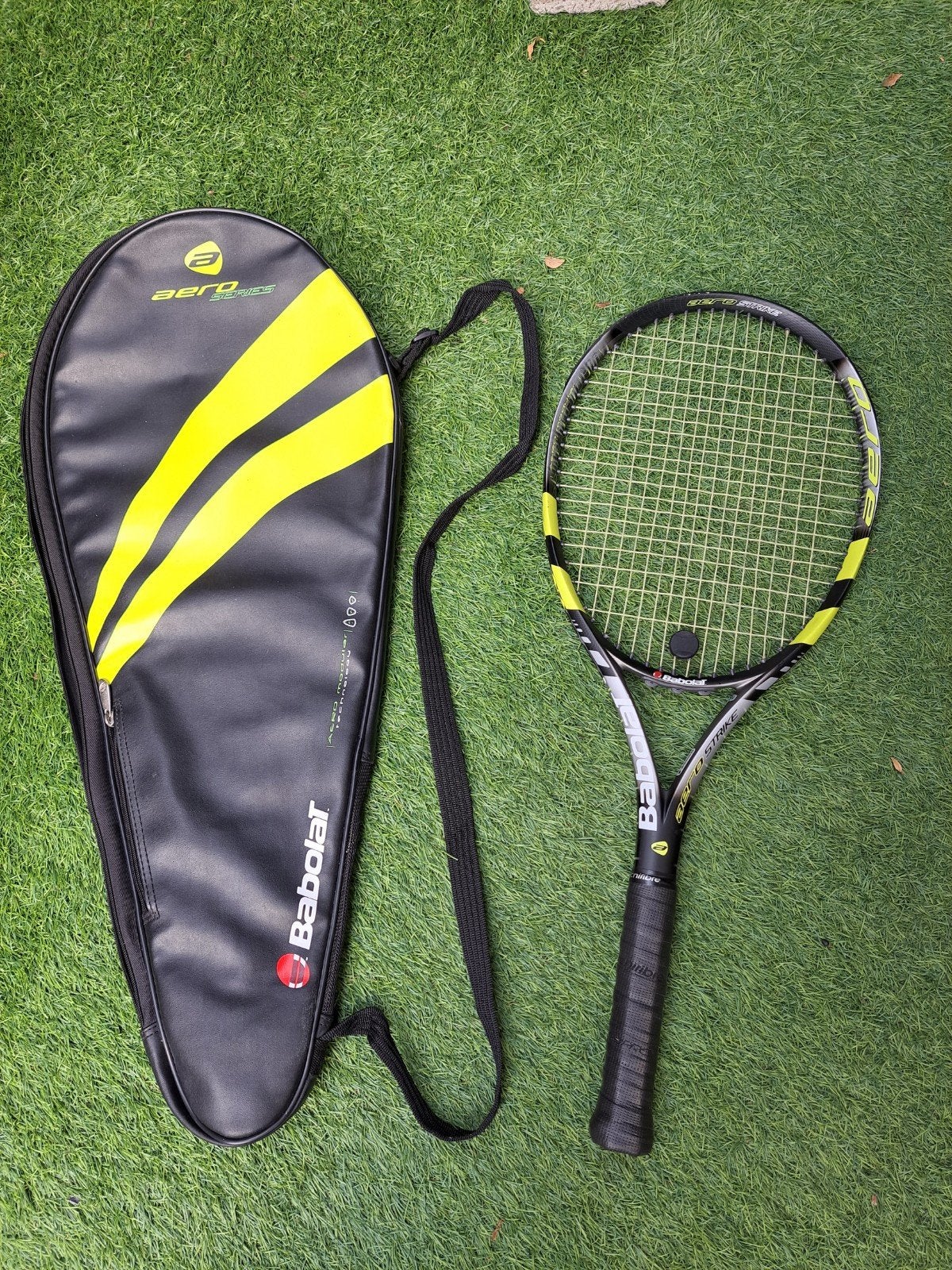 Babolat Aero Strike 100 series L3 tennisracket geel-zwart, Gebruikt, Ophalen of Verzenden, Racket, L3