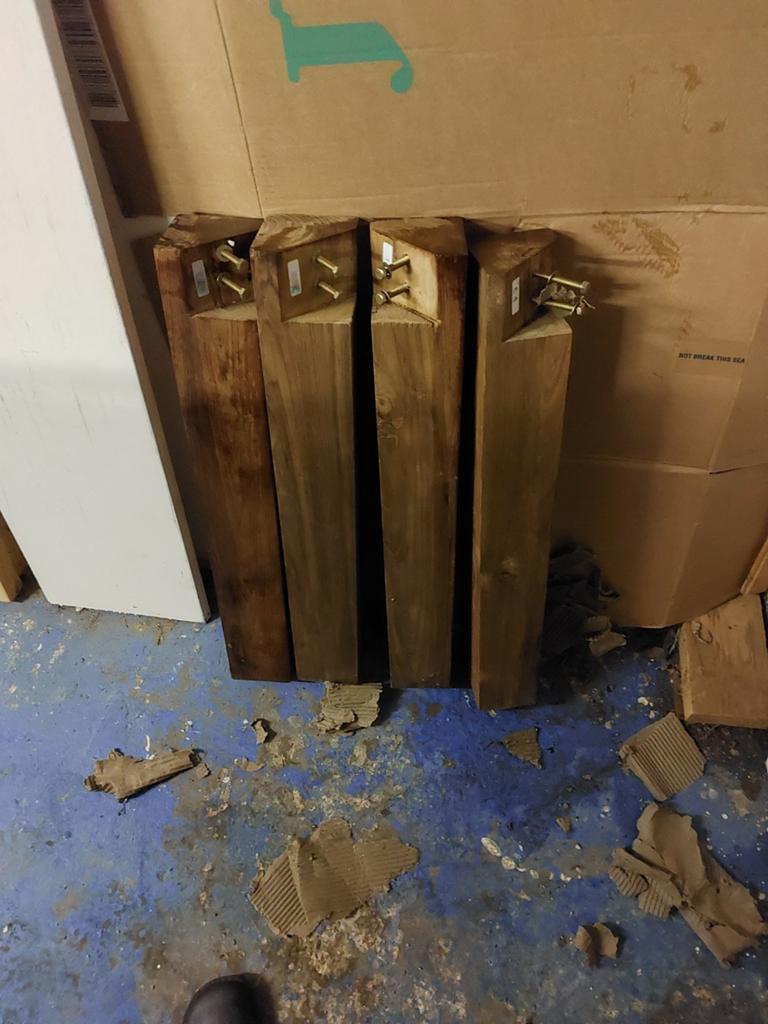 Teakhouten tafelpoten 8 stuks, Huis en Inrichting, Tafelonderdelen, Ophalen, Nieuw, 50 tot 100 cm, 50 tot 100 cm