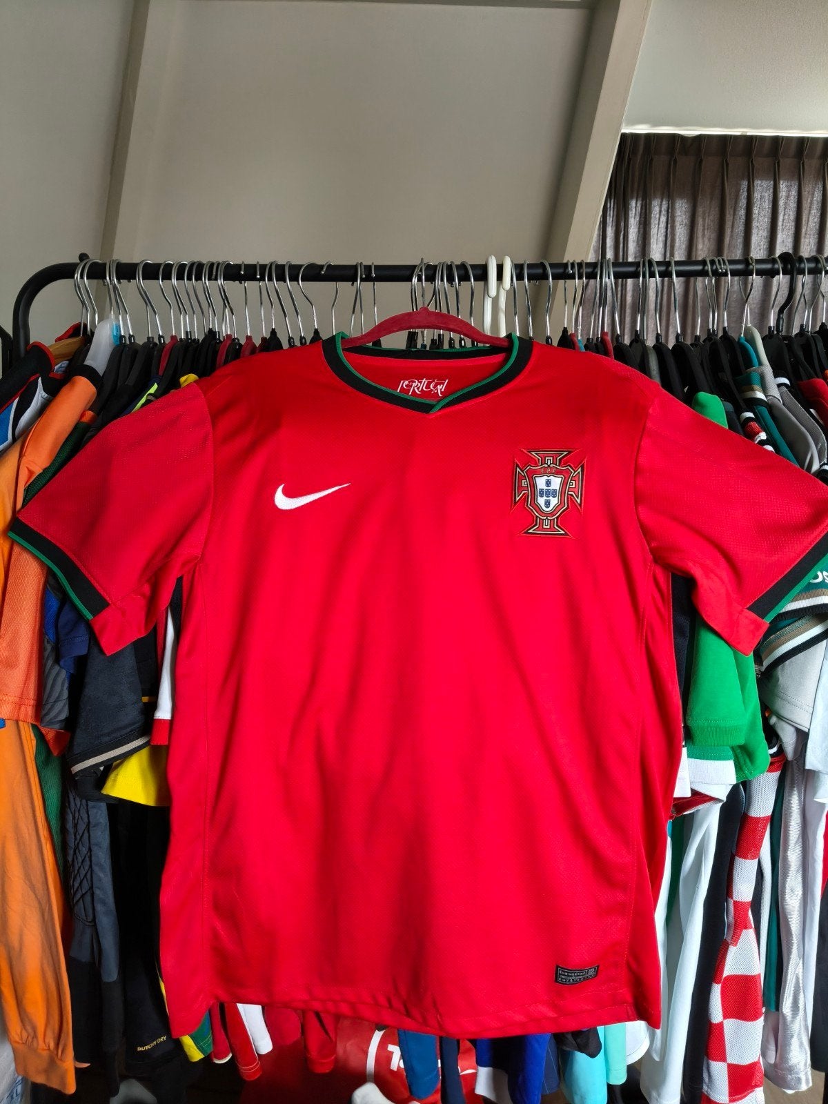 (L Volwassenen) Nike Dri-Fit Portugal 2024 Thuis Voetbalshi, Maat L, Ophalen of Verzenden, Gebruikt, Shirt