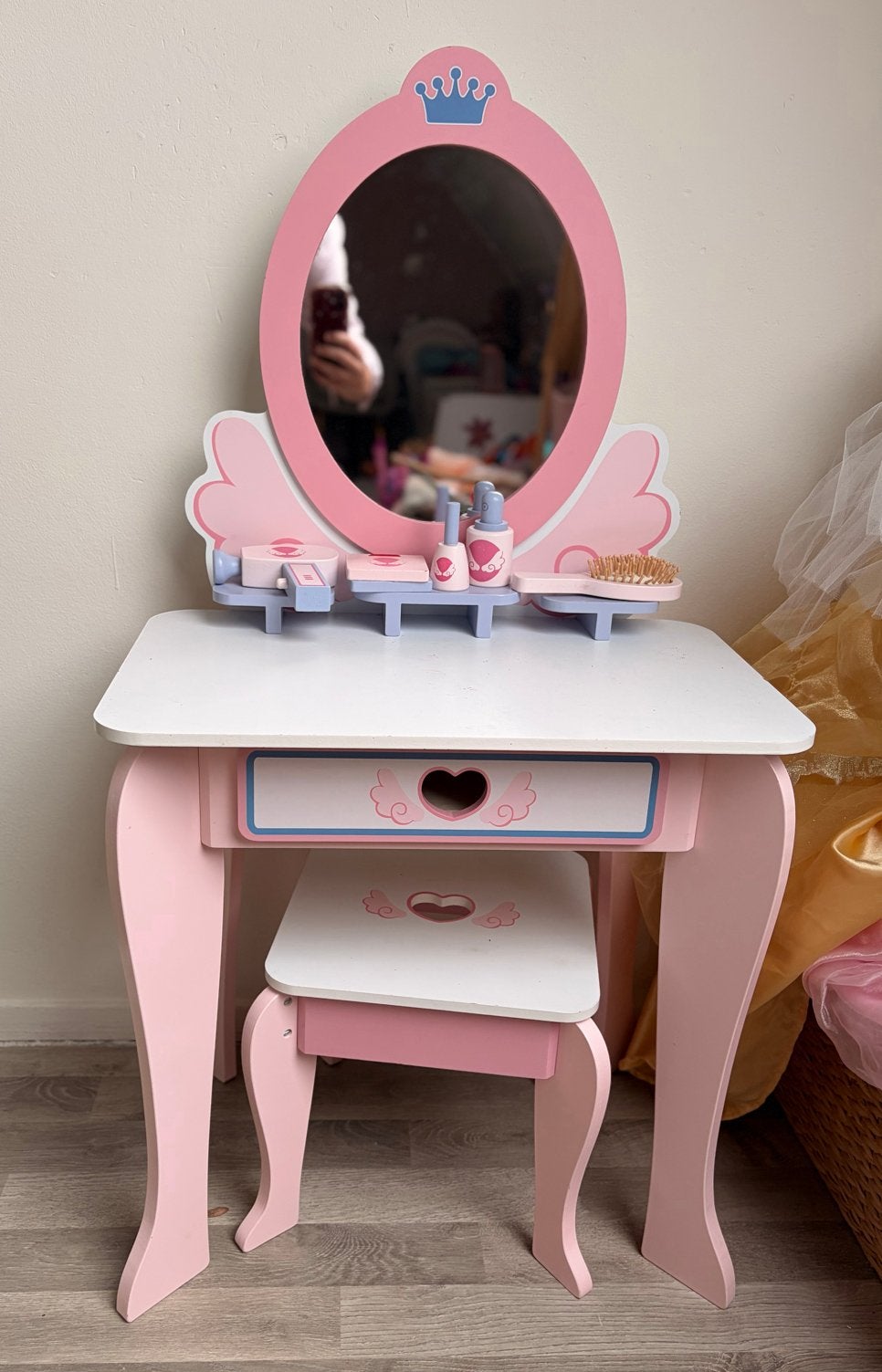 Kinder kaptafel met krukje en accessoires, Ophalen