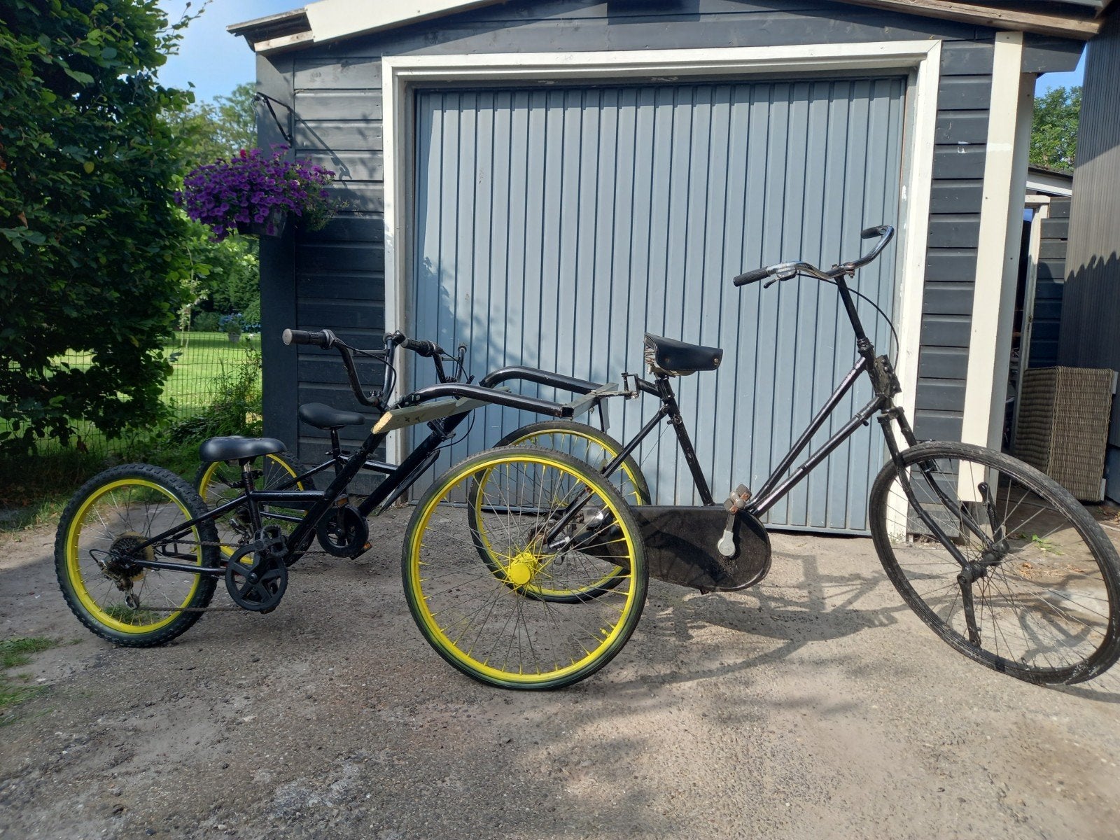 Unieke basis voor versierde fiets voor 3 personen, Fietsen en Brommers, Ophalen, Gebruikt, Velgrem, Onbekend