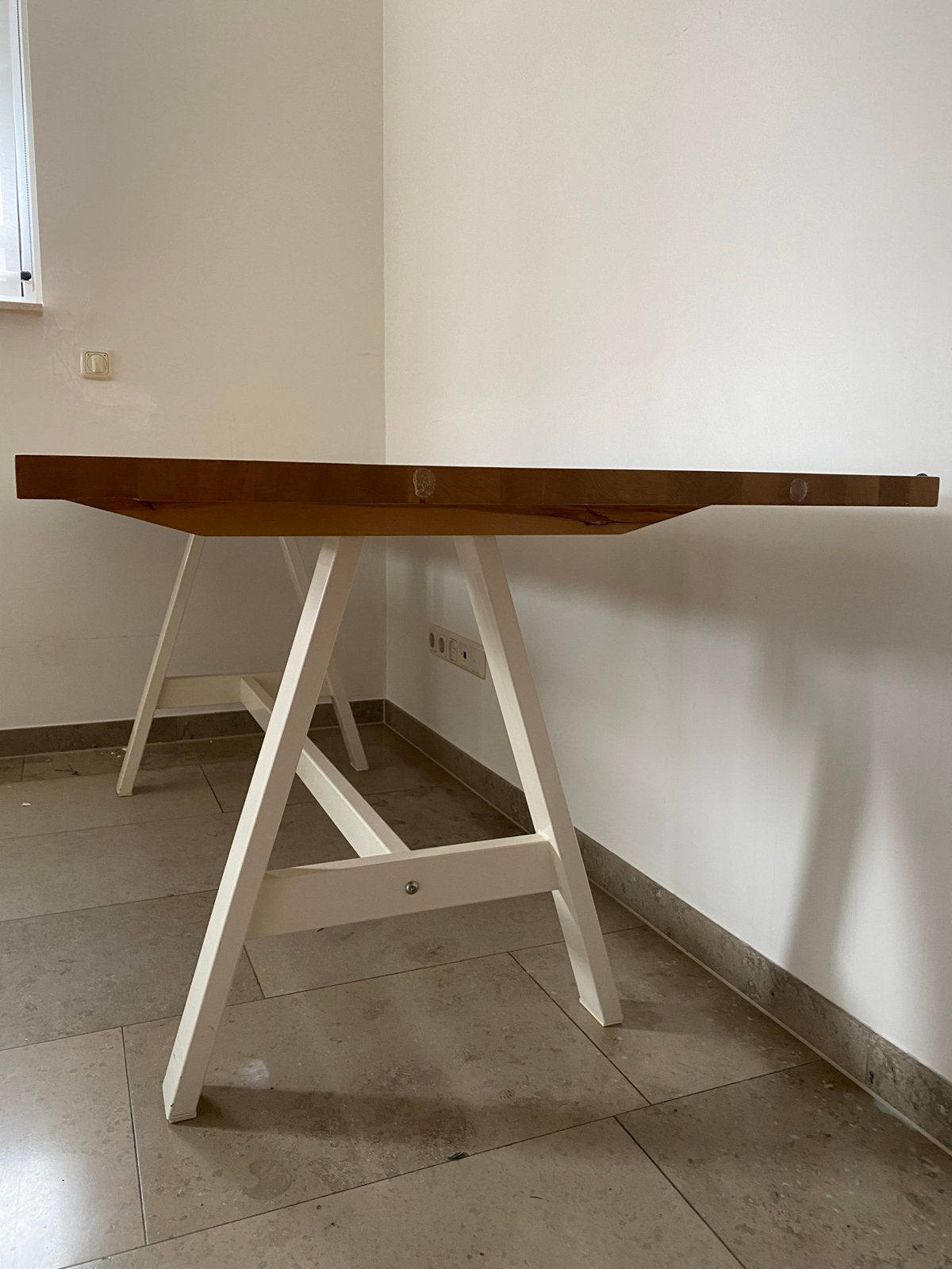 IKEA Tafel met schragen - 200x80x75 cm, Ophalen, Gebruikt, 50 tot 100 cm, 150 tot 200 cm