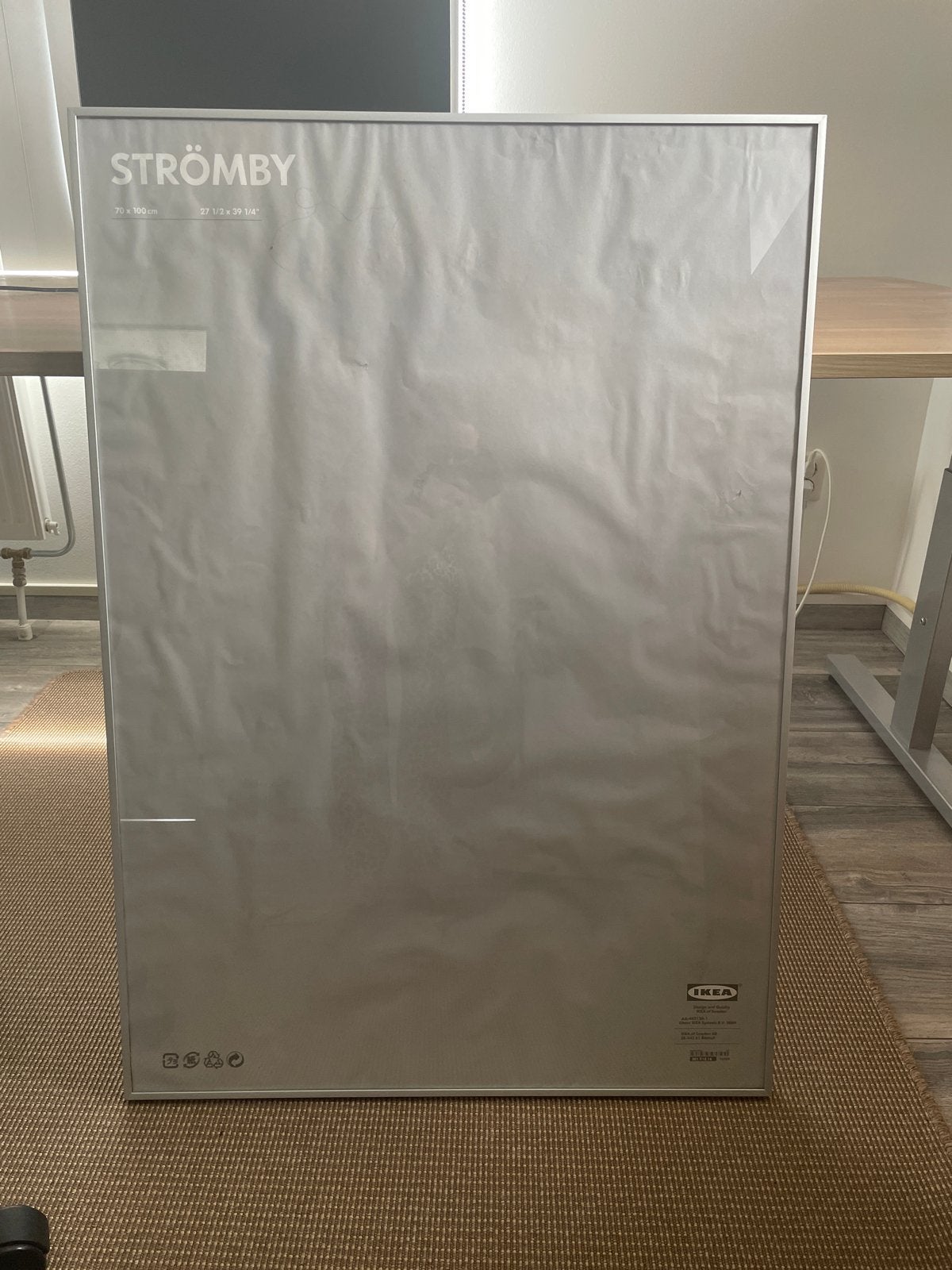 IKEA STRÖMBY Fotolijst 70x100 cm Zilverkleurig, Ophalen, Gebruikt, Fotolijst, Metaal