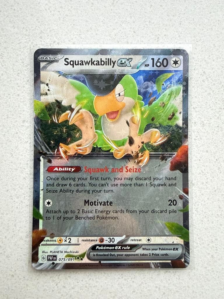 Squawkabilly ex 075 pokemonkaart, Ophalen of Verzenden, Zo goed als nieuw