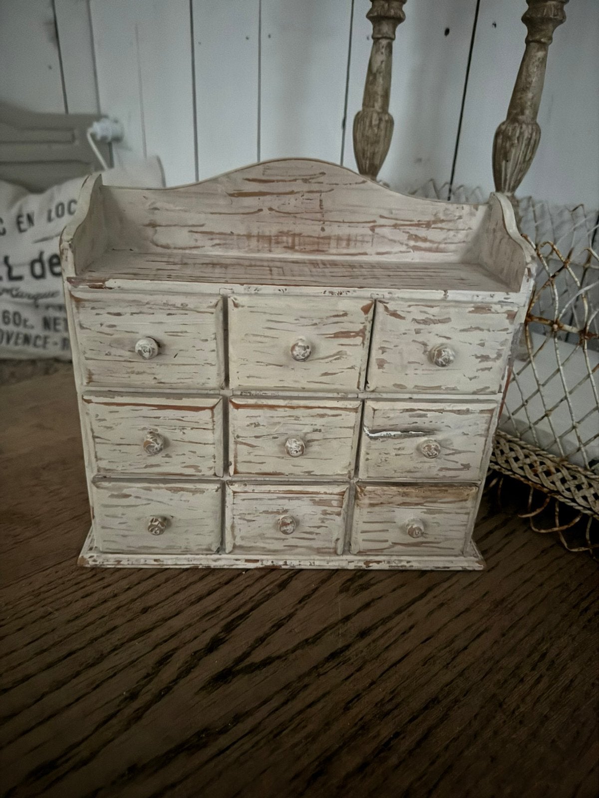 Vintage houten ladekastje, Ophalen of Verzenden, Gebruikt, Hout