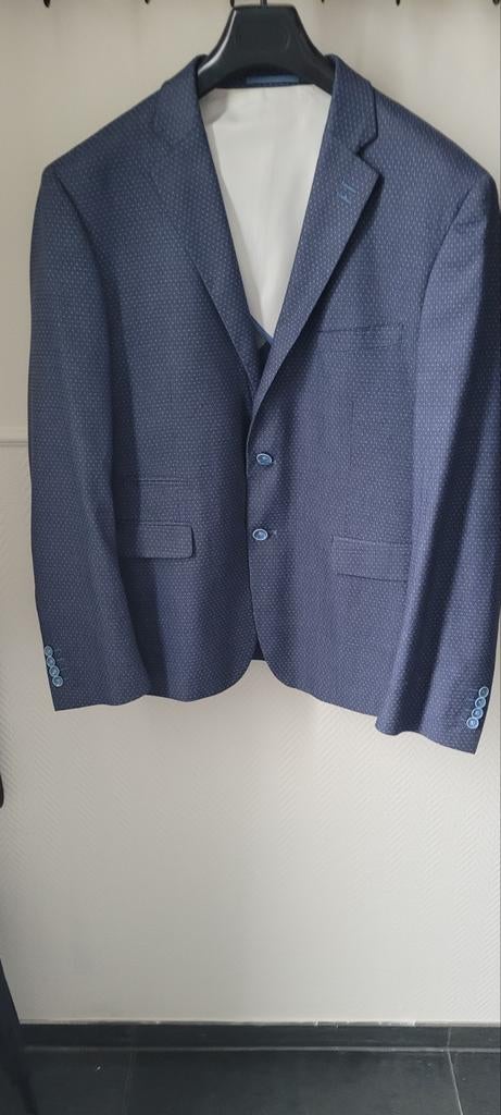 Stijlvol Heren Colbert - Donkerblauw met Patroon, Maat 52/54 (L), Onbekend, Blauw, Ophalen of Verzenden