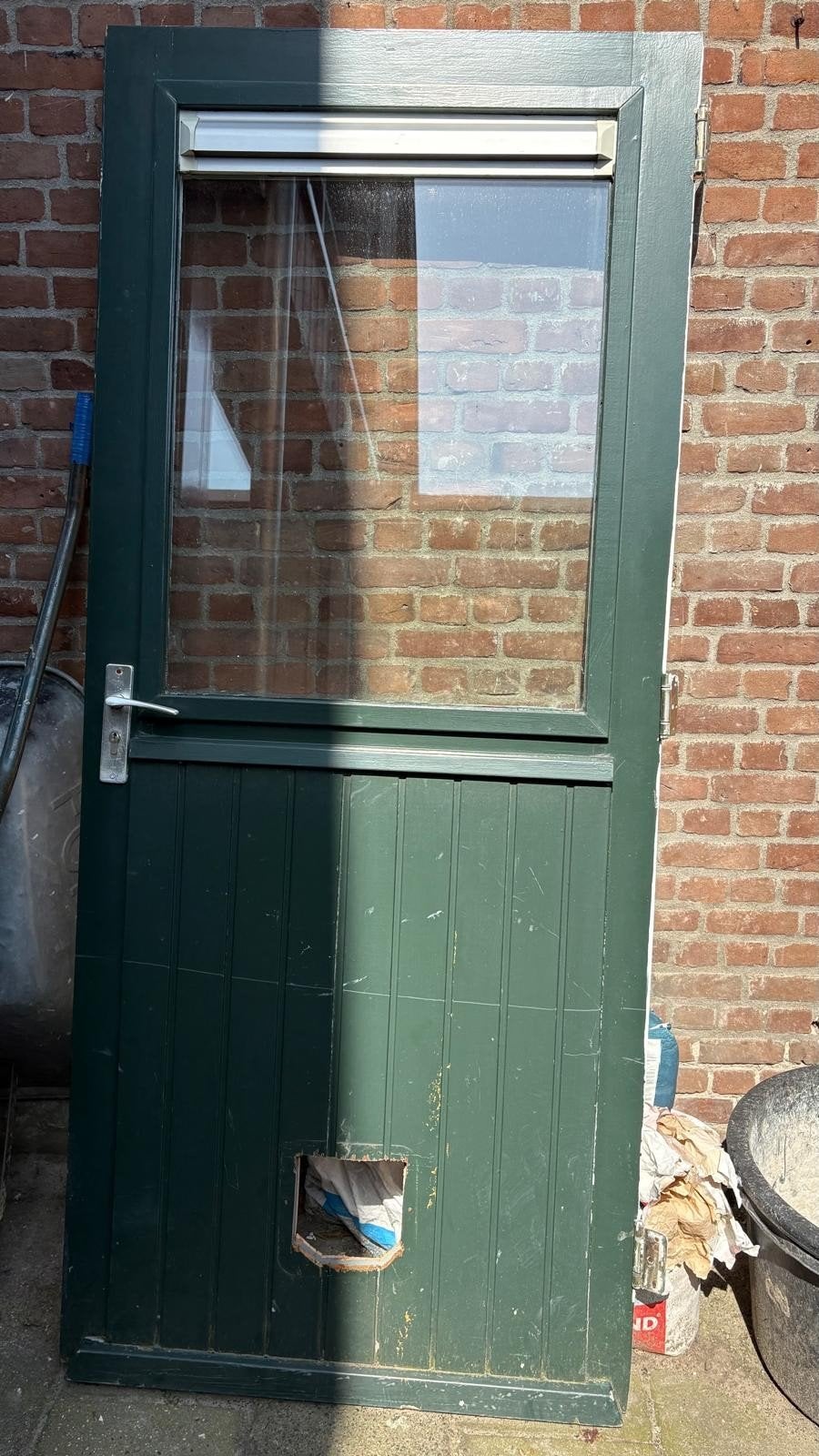 Jaren '30 deur met bovenraam - Authentiek en sfeervol, Doe-het-zelf en Verbouw, Deuren en Horren, Ophalen, Gebruikt, 200 tot 215 cm