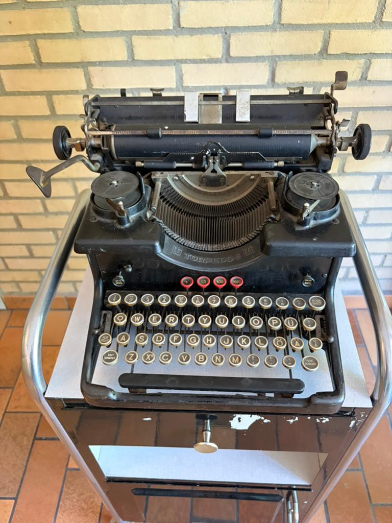 Vintage antieke Duitse typemachine Torpedo 6 1920-1930, Ophalen, Gebruikt