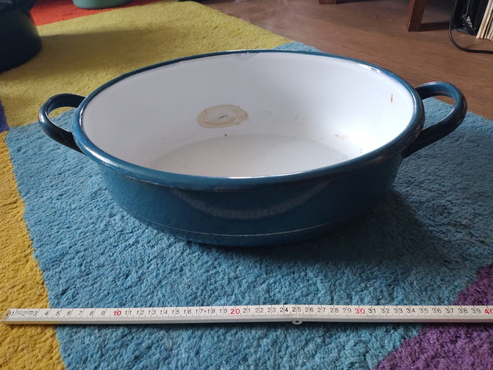 Grote vintage emaille schaal - 43 cm, Ophalen of Verzenden