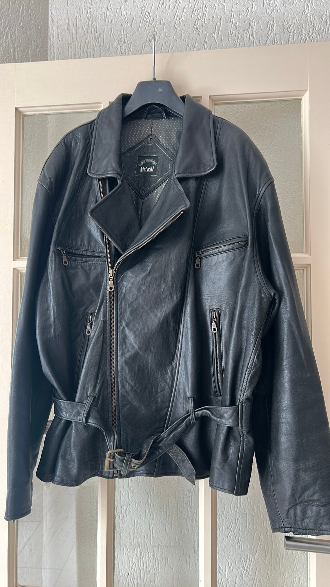Men’s McNeal Original Leather Biker Jacket, Ophalen of Verzenden, Zo goed als nieuw, Maat 56/58 (XL), Zwart