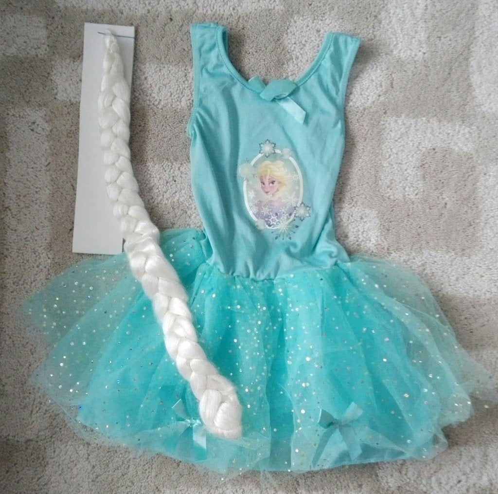 Leuk lief Frozen Elsa jurkje + vlecht mt 92 / 98, Ophalen of Verzenden, Nieuw, 104 of kleiner, Meisje