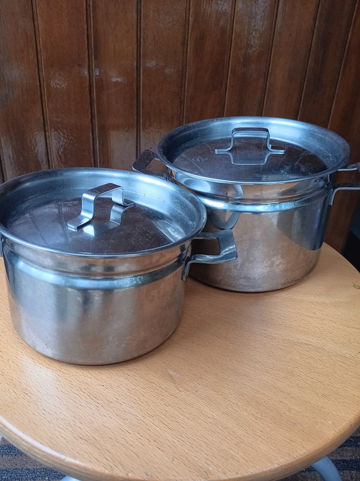 2 pannen voor koken op gas, Huis en Inrichting, Ophalen of Verzenden, Gebruikt, Rvs, Kookpan