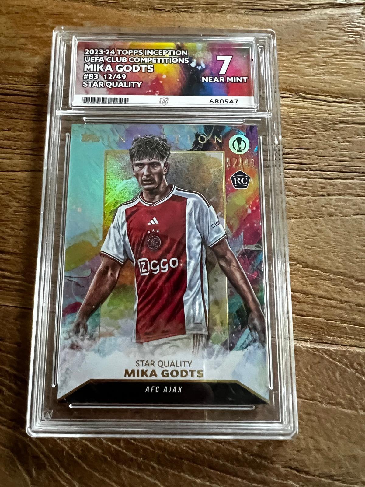 Mika Godts Rookie Kaart 12/49 Ajax grade 7 Mint, Ophalen of Verzenden, Zo goed als nieuw, Plaatje