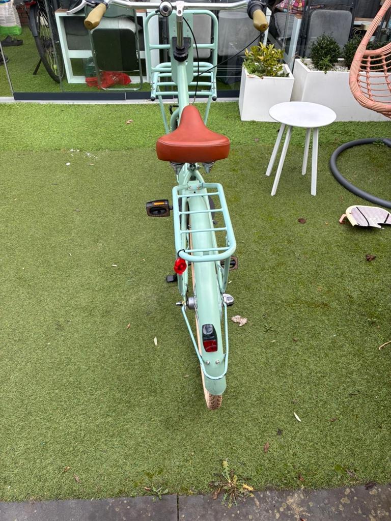 Spirit Transportfiets - Mintgroen met Bruin Zadel, Overige merken, Terugtraprem, Gebruikt, Ophalen of Verzenden
