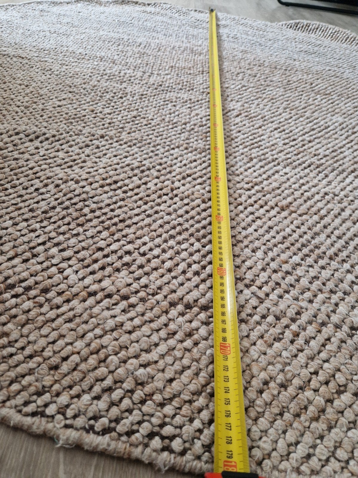 Rond Rotan / Jute vloerkleed, Ophalen, Gebruikt, Bruin, Rond