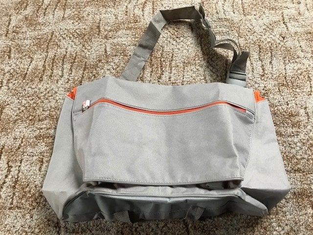 Schouder school tas grijs oranje met opbergvakken.nieuw, Ophalen of Verzenden, Nieuw, Overige kleuren