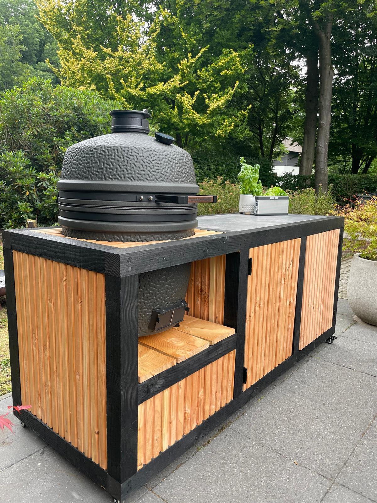 Luxe douglas buitenkeuken op maat aangeboden, Tuin en Terras, Buitenkeukens, Ophalen, Zo goed als nieuw, Houtskool