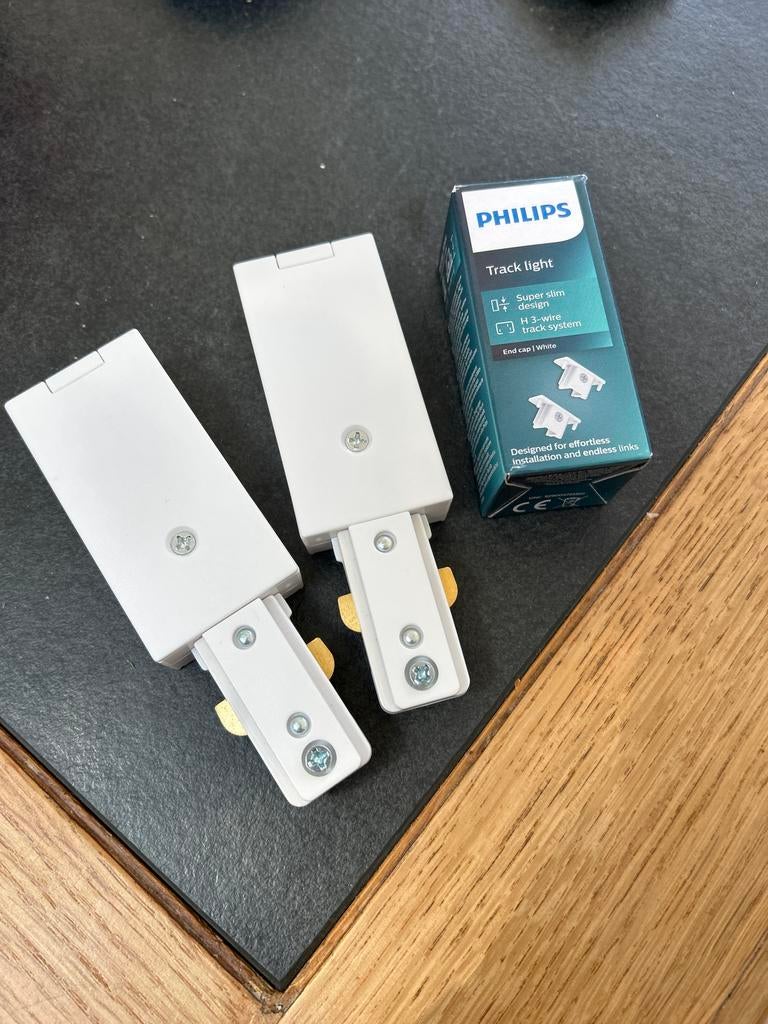 Philips Track Light Onderdelen - Eindkappen Wit (2 stuks), Computers en Software, WiFi-versterkers, Nieuw, Ophalen of Verzenden