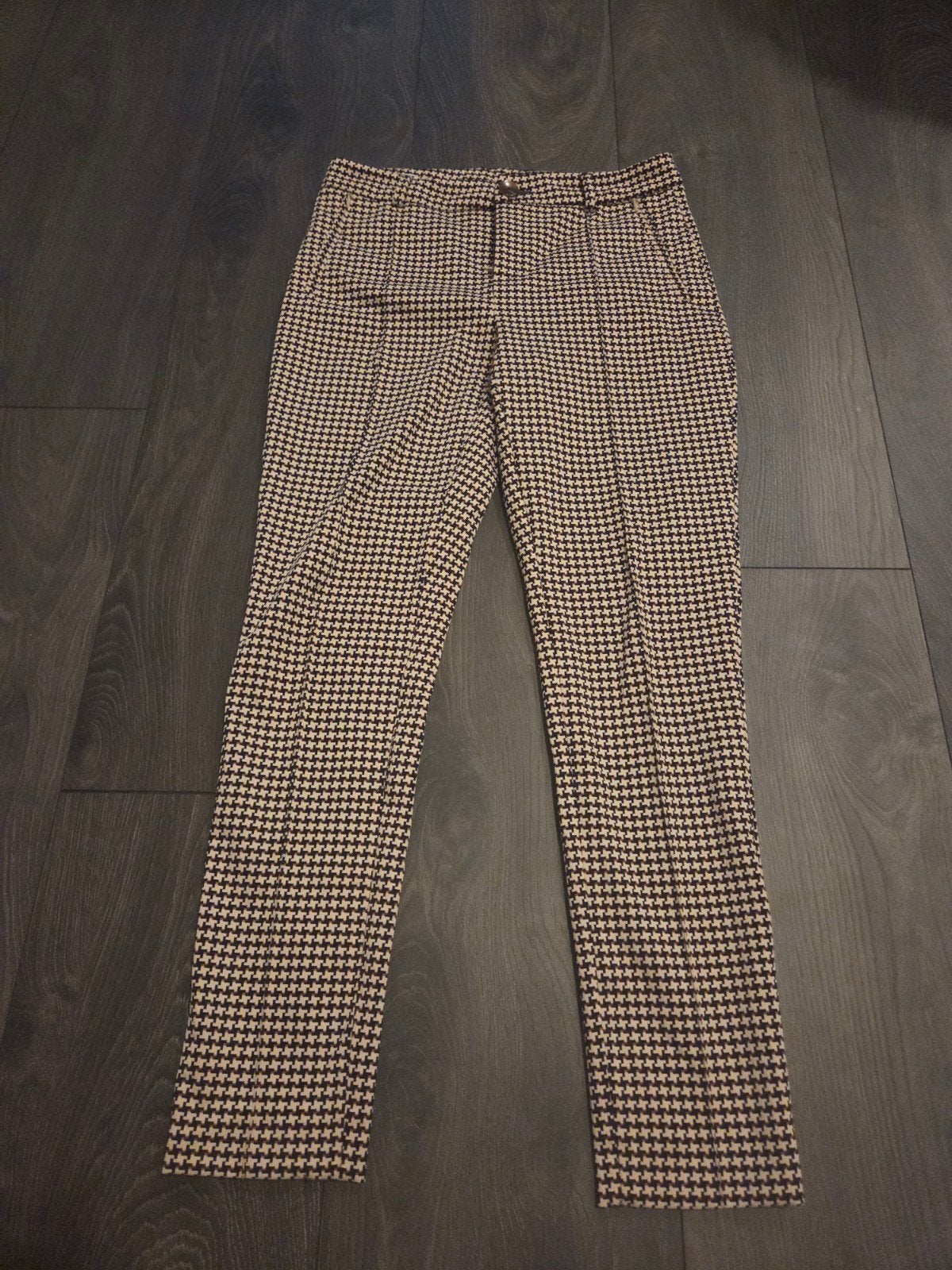Xandres - pantalon tweed houndstooth, Maat 38/40 (M), Beige, Nieuw, Ophalen of Verzenden