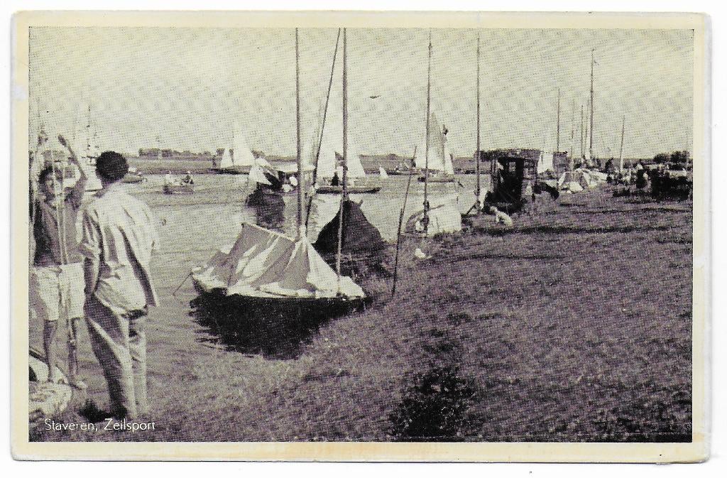 Staveren Zeilsport  Ansichtkaart   uit 1956 ( B6376 ), Ophalen of Verzenden, 1940 tot 1960, Gelopen