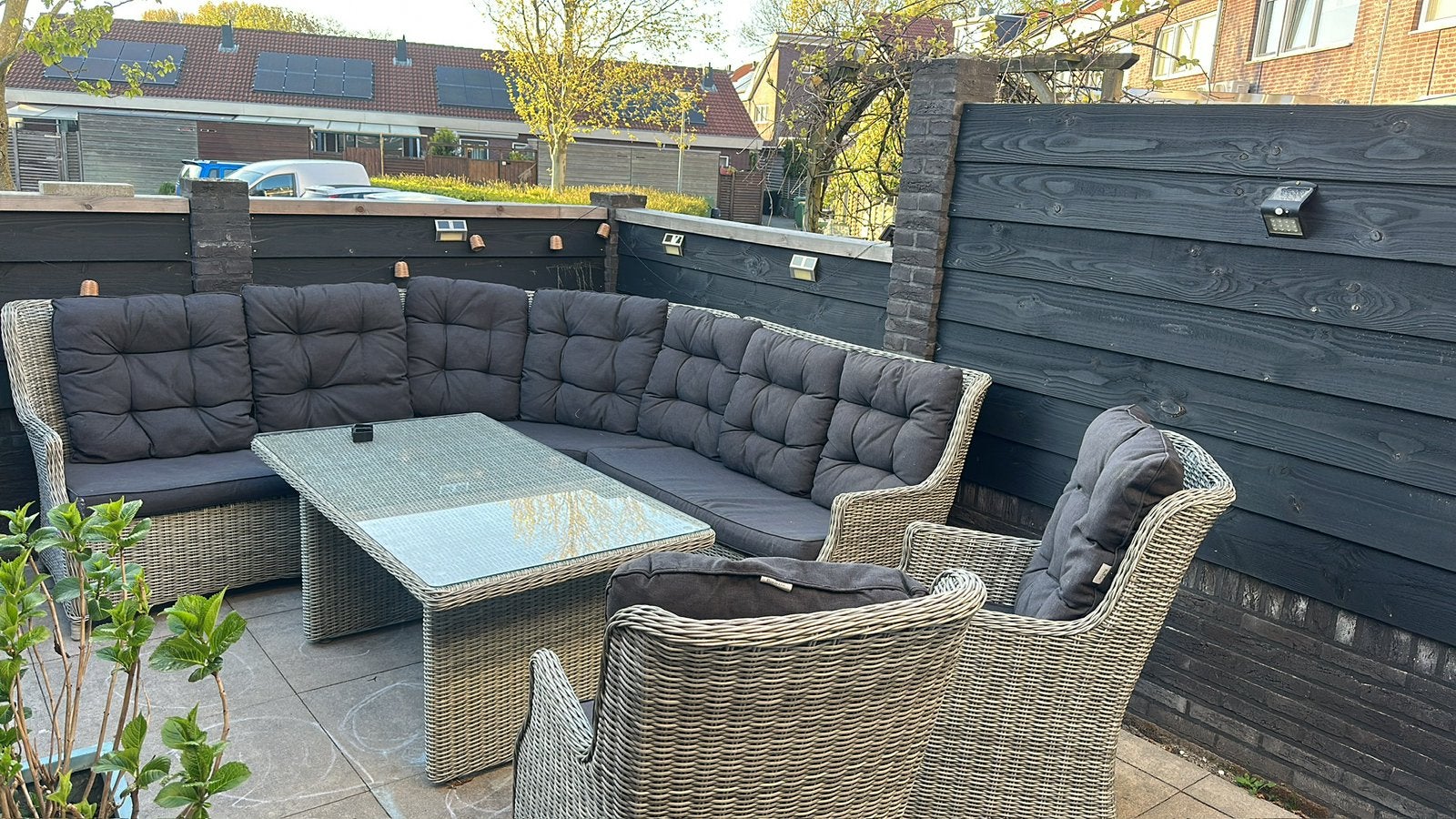 Tuinset lounge/hoog model., Tuin en Terras, Ophalen, Kunststof, Gebruikt, 8 zitplaatsen